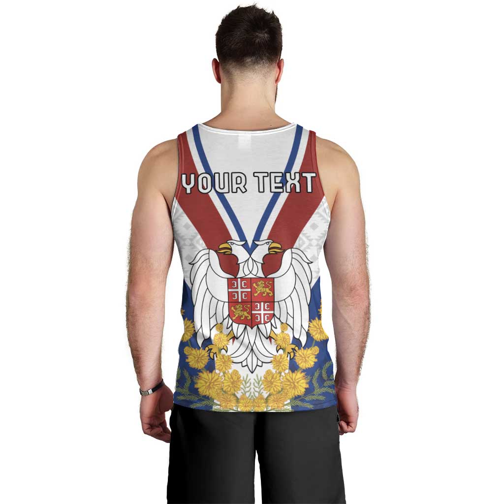 Personalized Serbia and Montenegro National Day Men Tank Top Coat Of Arms Flag Style Since1992