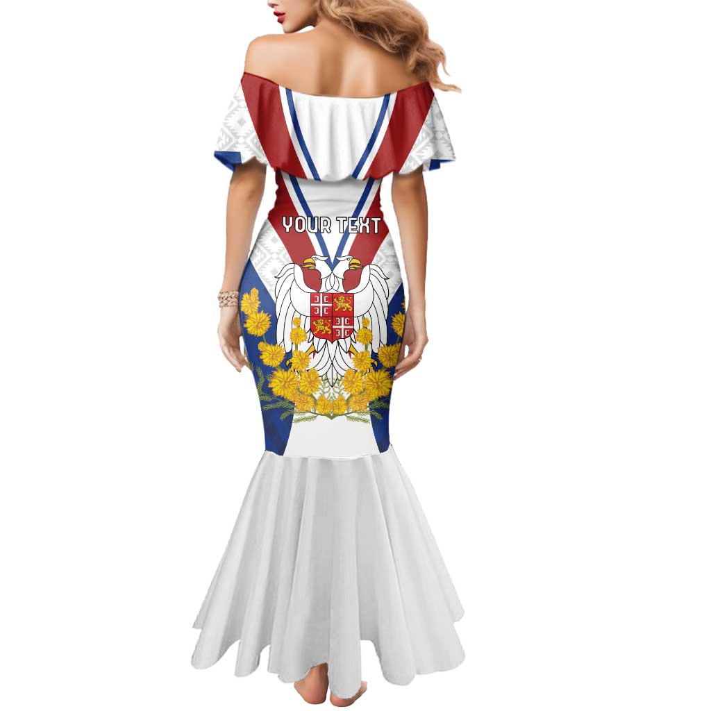 Personalized Serbia and Montenegro National Day Mermaid Dress Coat Of Arms Flag Style Since1992
