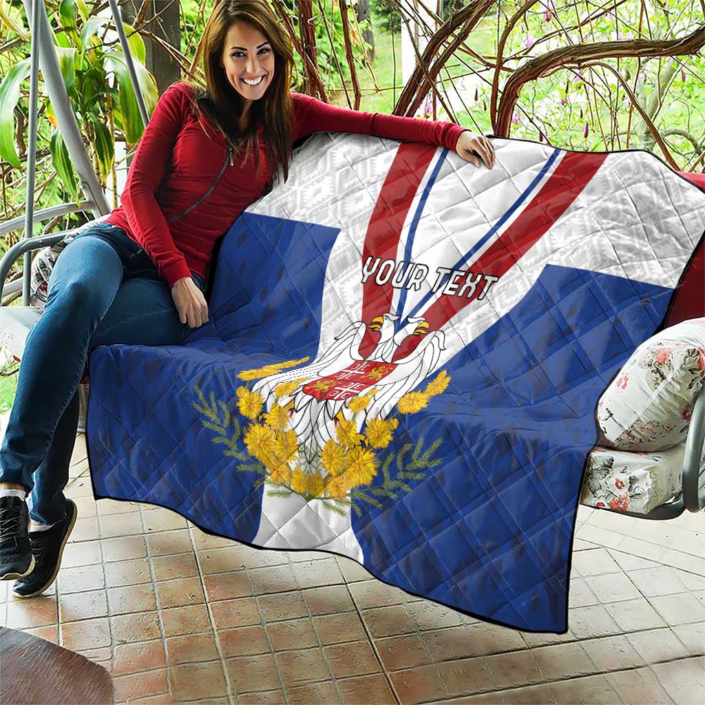 Personalized Serbia and Montenegro National Day Quilt Coat Of Arms Flag Style Since1992