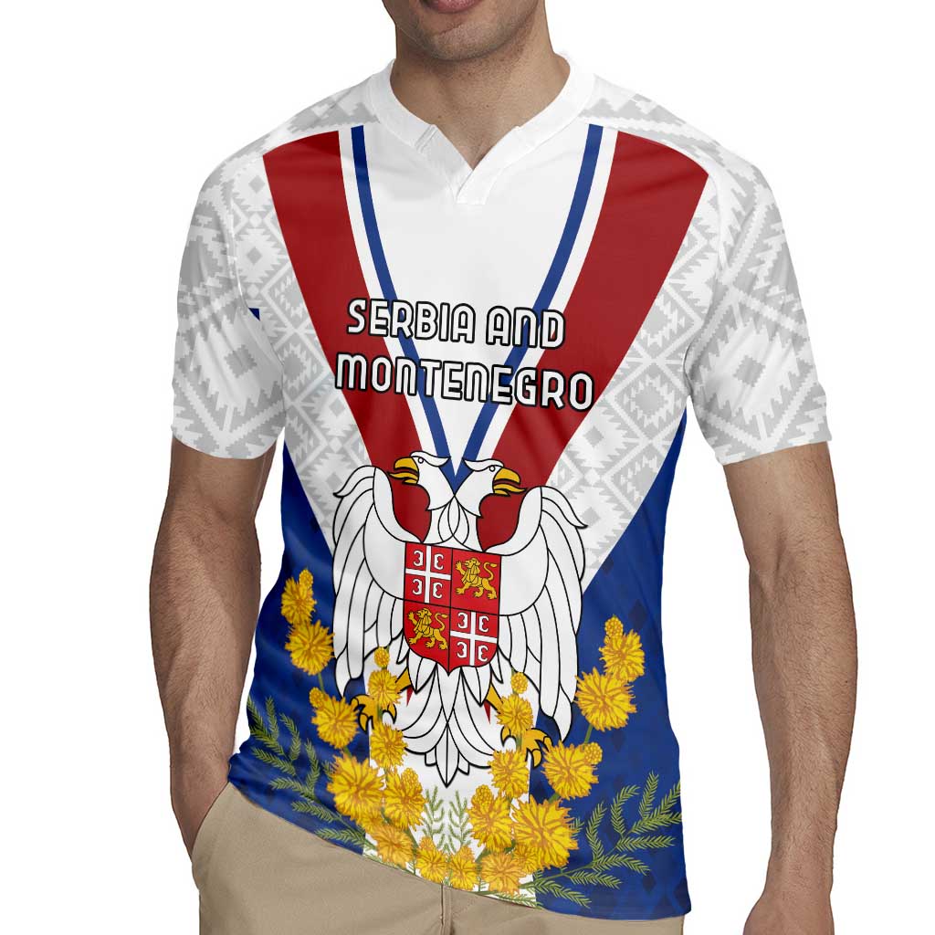 Personalized Serbia and Montenegro National Day Rugby Jersey Coat Of Arms Flag Style Since1992