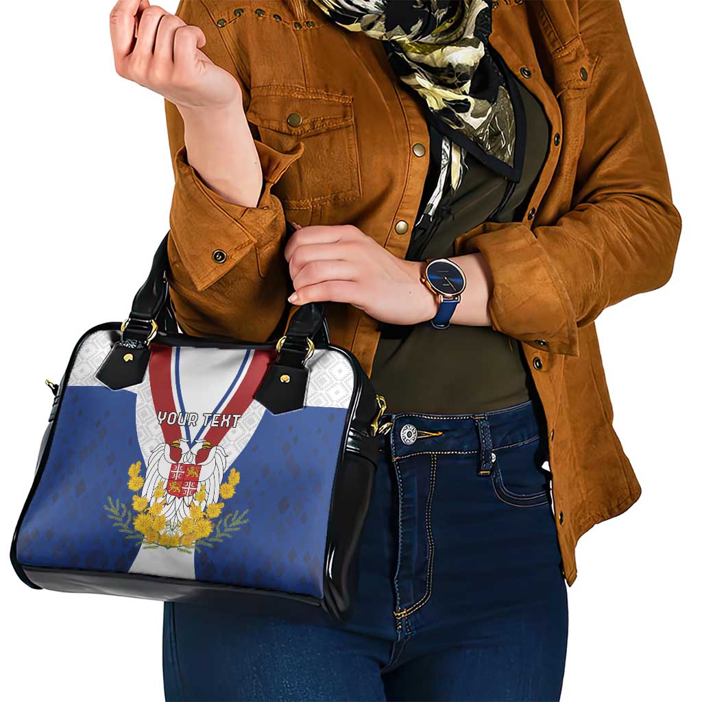 Personalized Serbia and Montenegro National Day Shoulder Handbag Coat Of Arms Flag Style Since1992