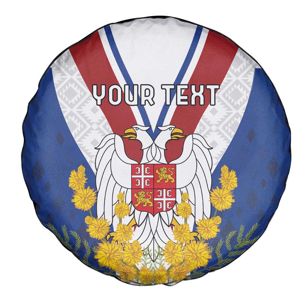 Personalized Serbia and Montenegro National Day Spare Tire Cover Coat Of Arms Flag Style Since1992