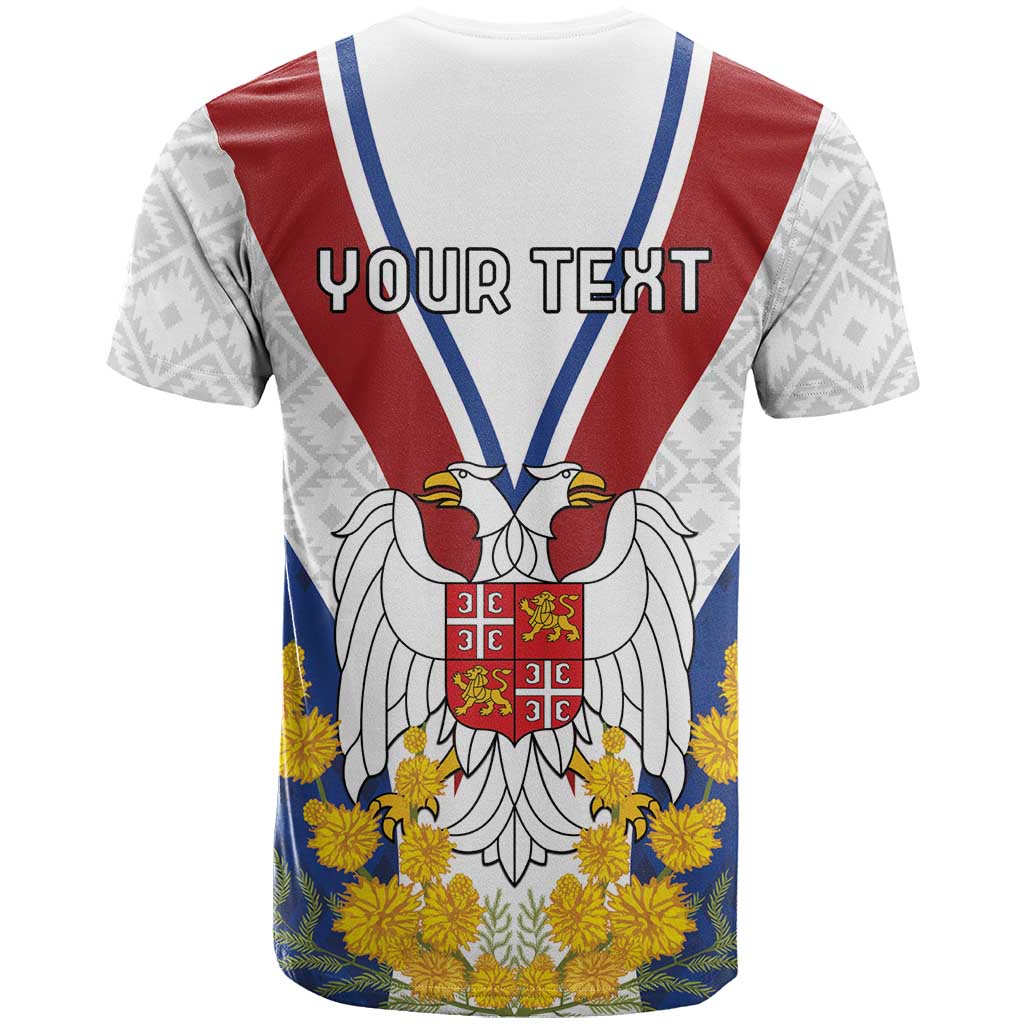 Personalized Serbia and Montenegro National Day T Shirt Coat Of Arms Flag Style Since1992