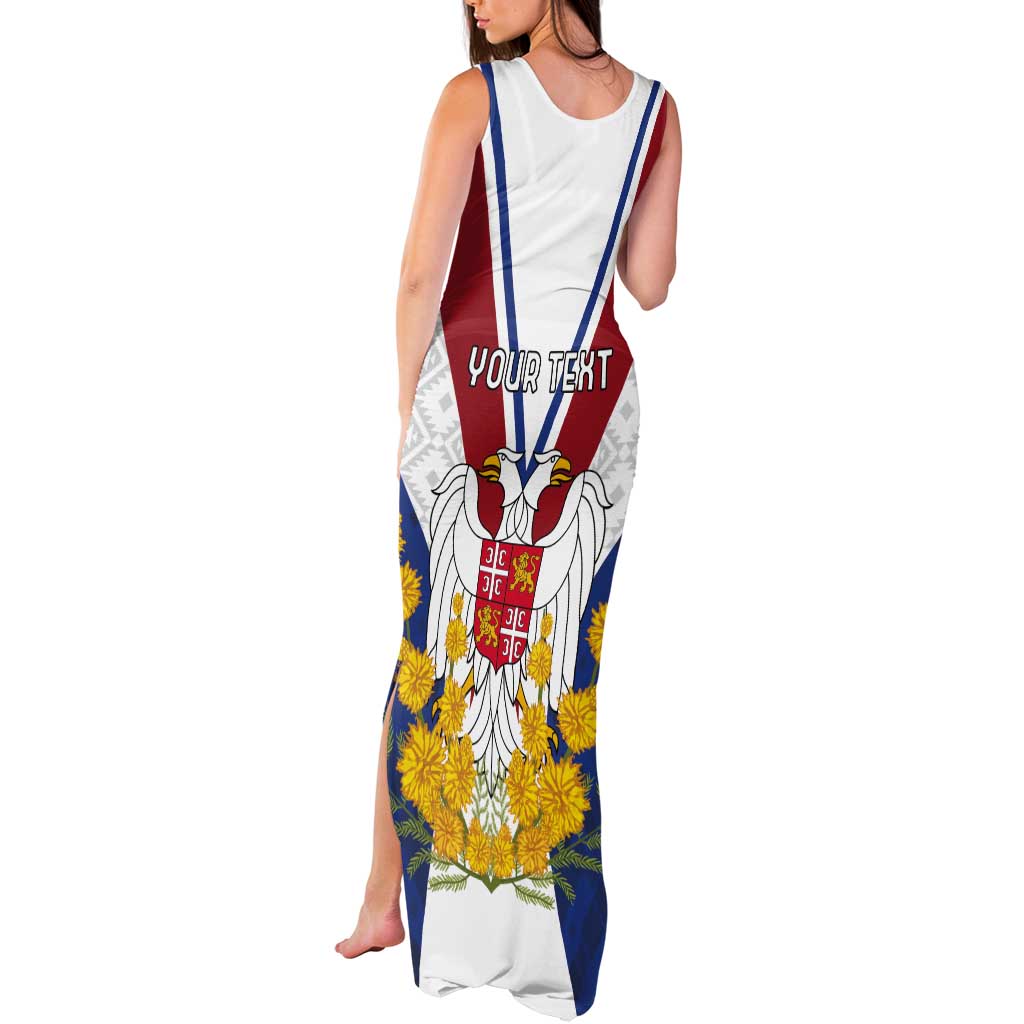 Personalized Serbia and Montenegro National Day Tank Maxi Dress Coat Of Arms Flag Style Since1992