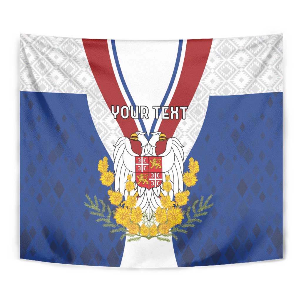 Personalized Serbia and Montenegro National Day Tapestry Coat Of Arms Flag Style Since1992