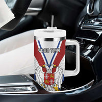 Personalized Serbia and Montenegro National Day Tumbler With Handle Coat Of Arms Flag Style Since1992
