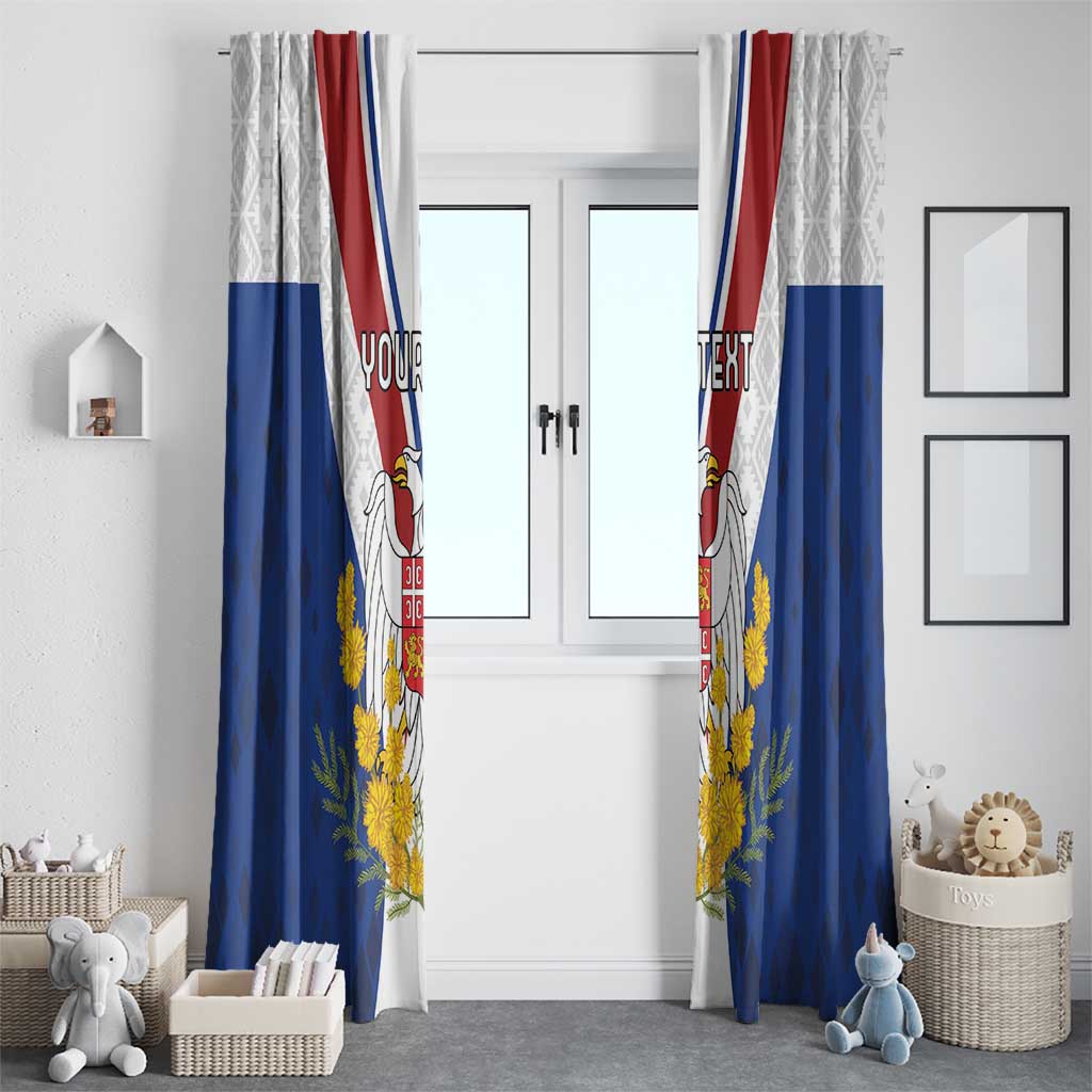 Personalized Serbia and Montenegro National Day Window Curtain Coat Of Arms Flag Style Since1992