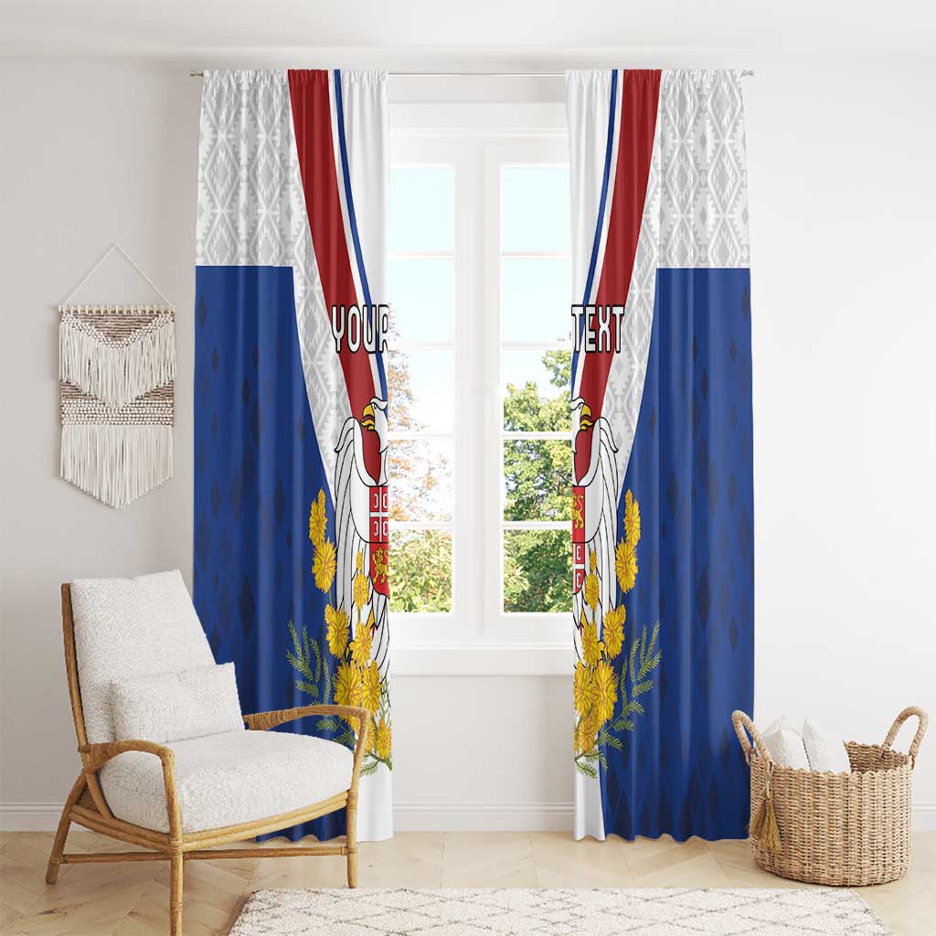 Personalized Serbia and Montenegro National Day Window Curtain Coat Of Arms Flag Style Since1992