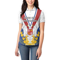 Personalized Serbia and Montenegro National Day Women Polo Shirt Coat Of Arms Flag Style Since1992