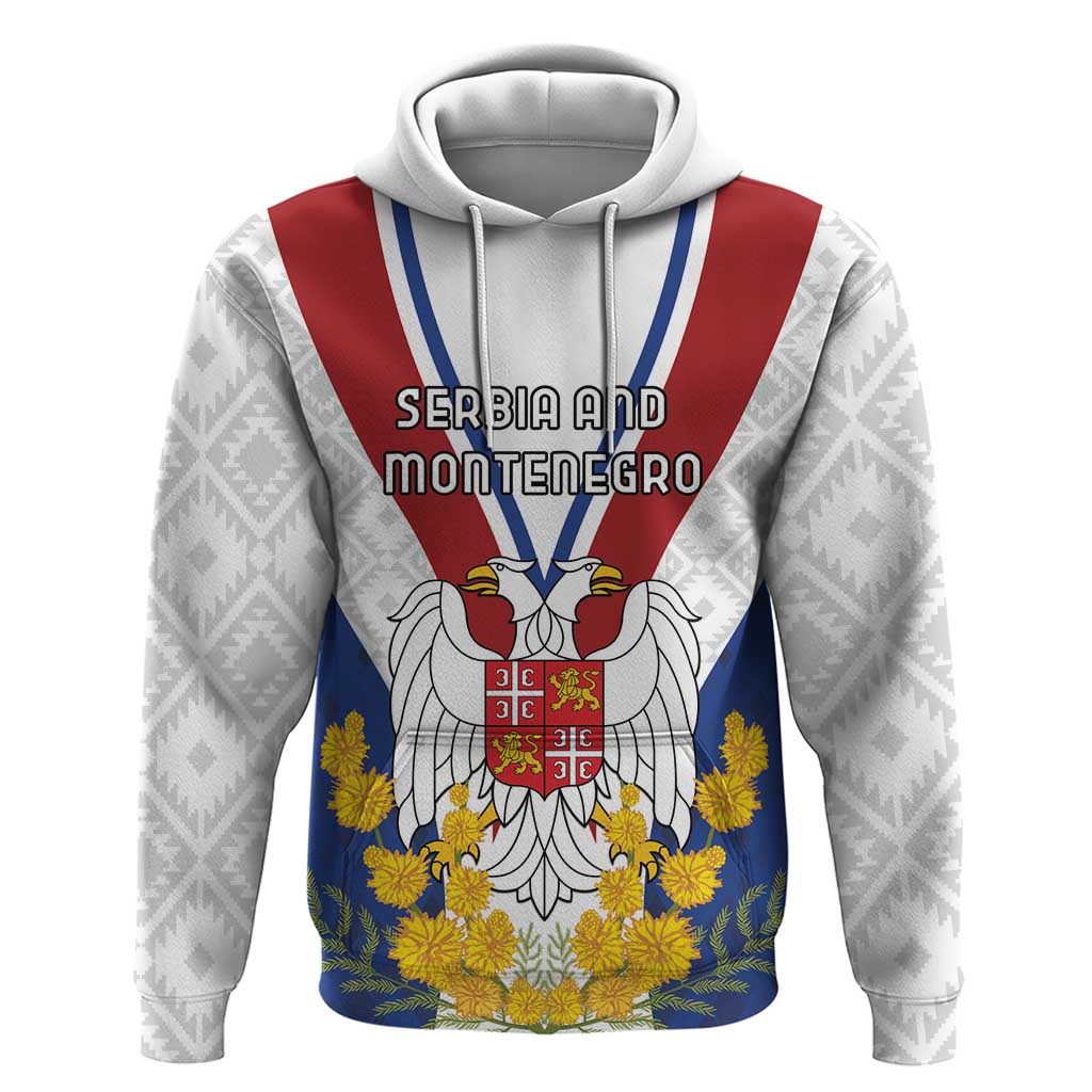 Personalized Serbia and Montenegro National Day Zip Hoodie Coat Of Arms Flag Style Since1992