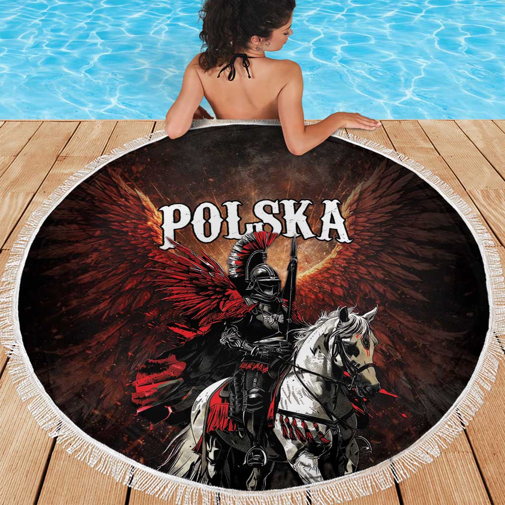 Polish Winged Hussars Beach Blanket Polska Legendary Cavalry Warrior