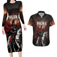Polish Winged Hussars Couples Matching Long Sleeve Bodycon Dress and Hawaiian Shirt Polska Legendary Cavalry Warrior