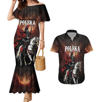 Polish Winged Hussars Couples Matching Mermaid Dress and Hawaiian Shirt Polska Legendary Cavalry Warrior