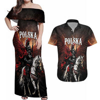 Polish Winged Hussars Couples Matching Off Shoulder Maxi Dress and Hawaiian Shirt Polska Legendary Cavalry Warrior