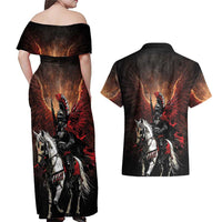Polish Winged Hussars Couples Matching Off Shoulder Maxi Dress and Hawaiian Shirt Polska Legendary Cavalry Warrior
