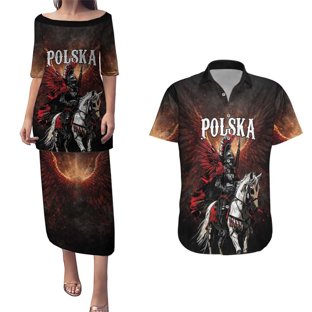 Polish Winged Hussars Couples Matching Puletasi and Hawaiian Shirt Polska Legendary Cavalry Warrior