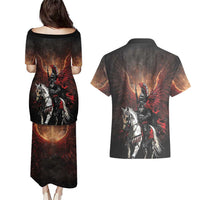 Polish Winged Hussars Couples Matching Puletasi and Hawaiian Shirt Polska Legendary Cavalry Warrior