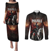 Polish Winged Hussars Couples Matching Puletasi and Long Sleeve Button Shirt Polska Legendary Cavalry Warrior