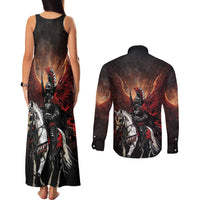 Polish Winged Hussars Couples Matching Tank Maxi Dress and Long Sleeve Button Shirt Polska Legendary Cavalry Warrior