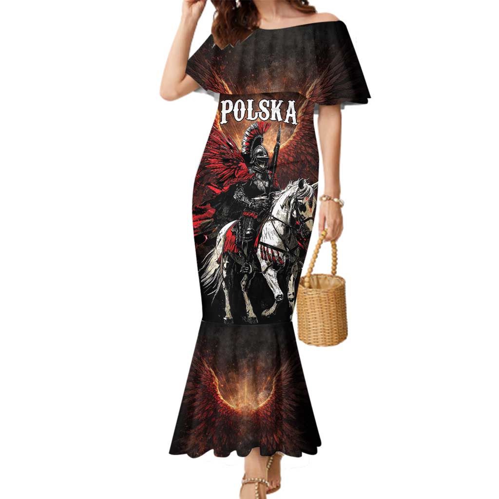 Polish Winged Hussars Family Matching Mermaid Dress and Hawaiian Shirt Polska Legendary Cavalry Warrior