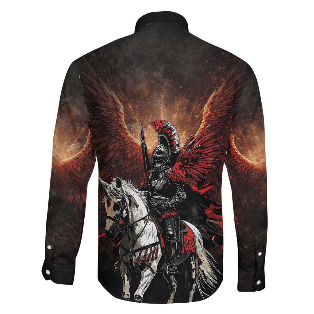 Polish Winged Hussars Family Matching Off The Shoulder Long Sleeve Dress and Hawaiian Shirt Polska Legendary Cavalry Warrior