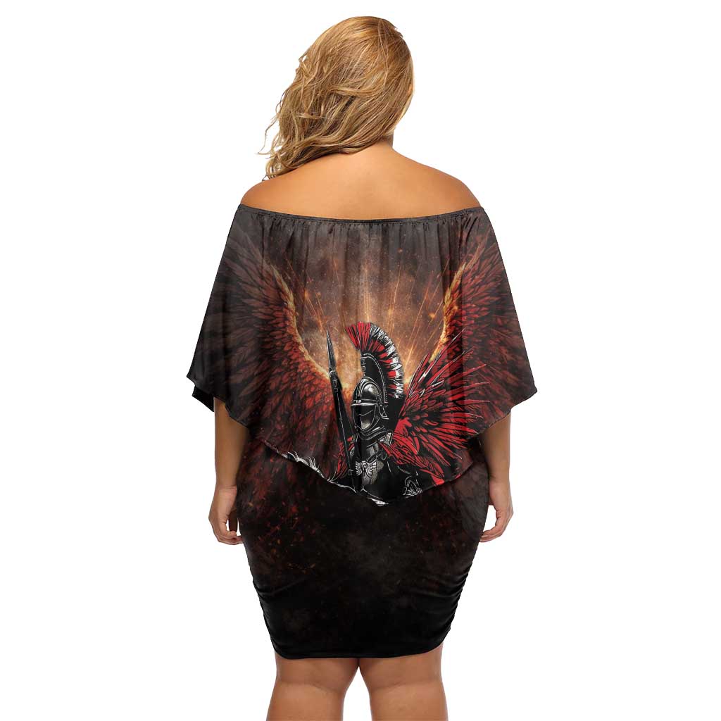 Polish Winged Hussars Family Matching Off Shoulder Short Dress and Hawaiian Shirt Polska Legendary Cavalry Warrior