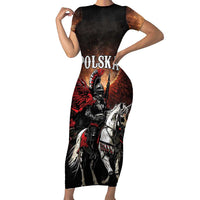 Polish Winged Hussars Family Matching Short Sleeve Bodycon Dress and Hawaiian Shirt Polska Legendary Cavalry Warrior