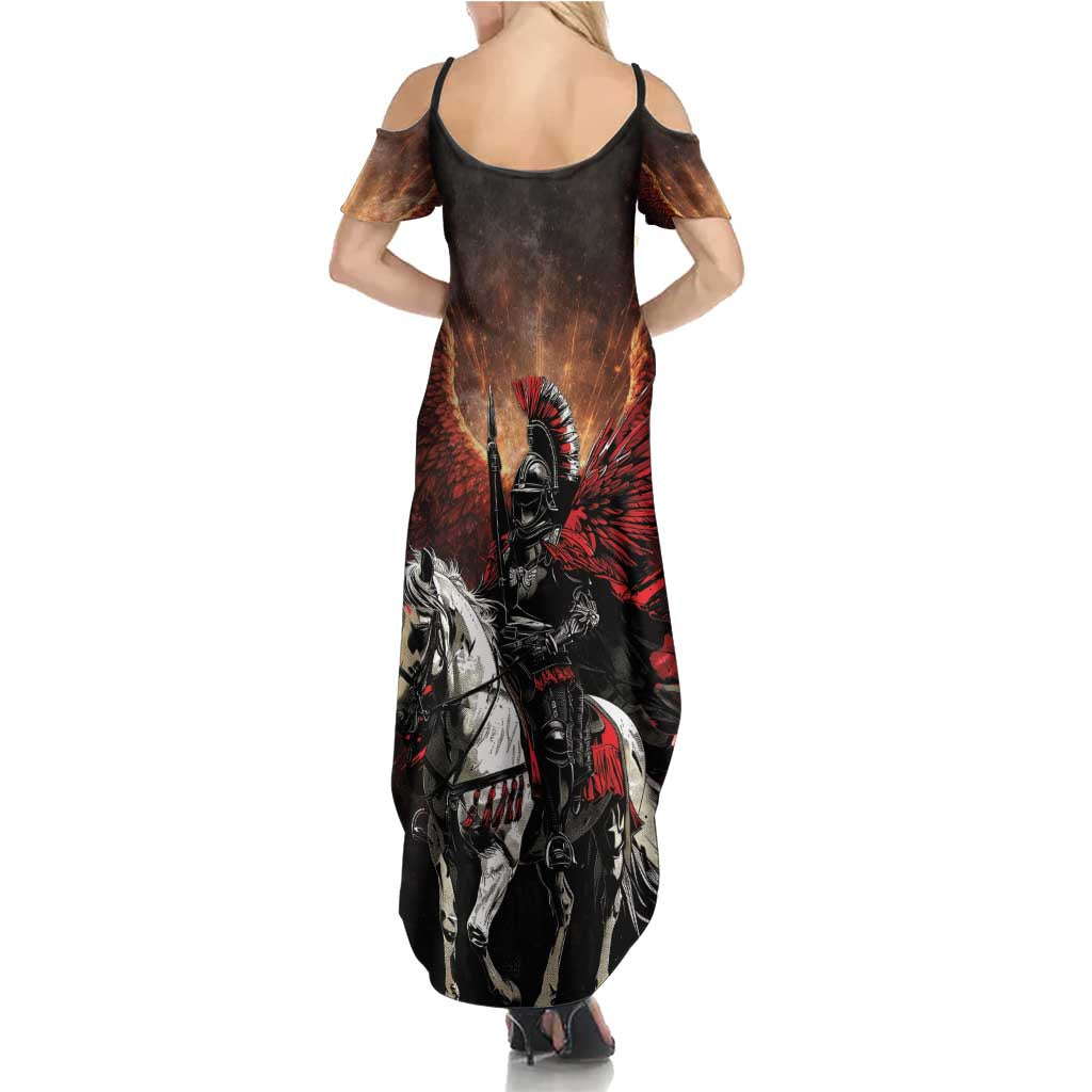 Polish Winged Hussars Family Matching Summer Maxi Dress and Hawaiian Shirt Polska Legendary Cavalry Warrior