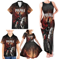 Polish Winged Hussars Family Matching Tank Maxi Dress and Hawaiian Shirt Polska Legendary Cavalry Warrior