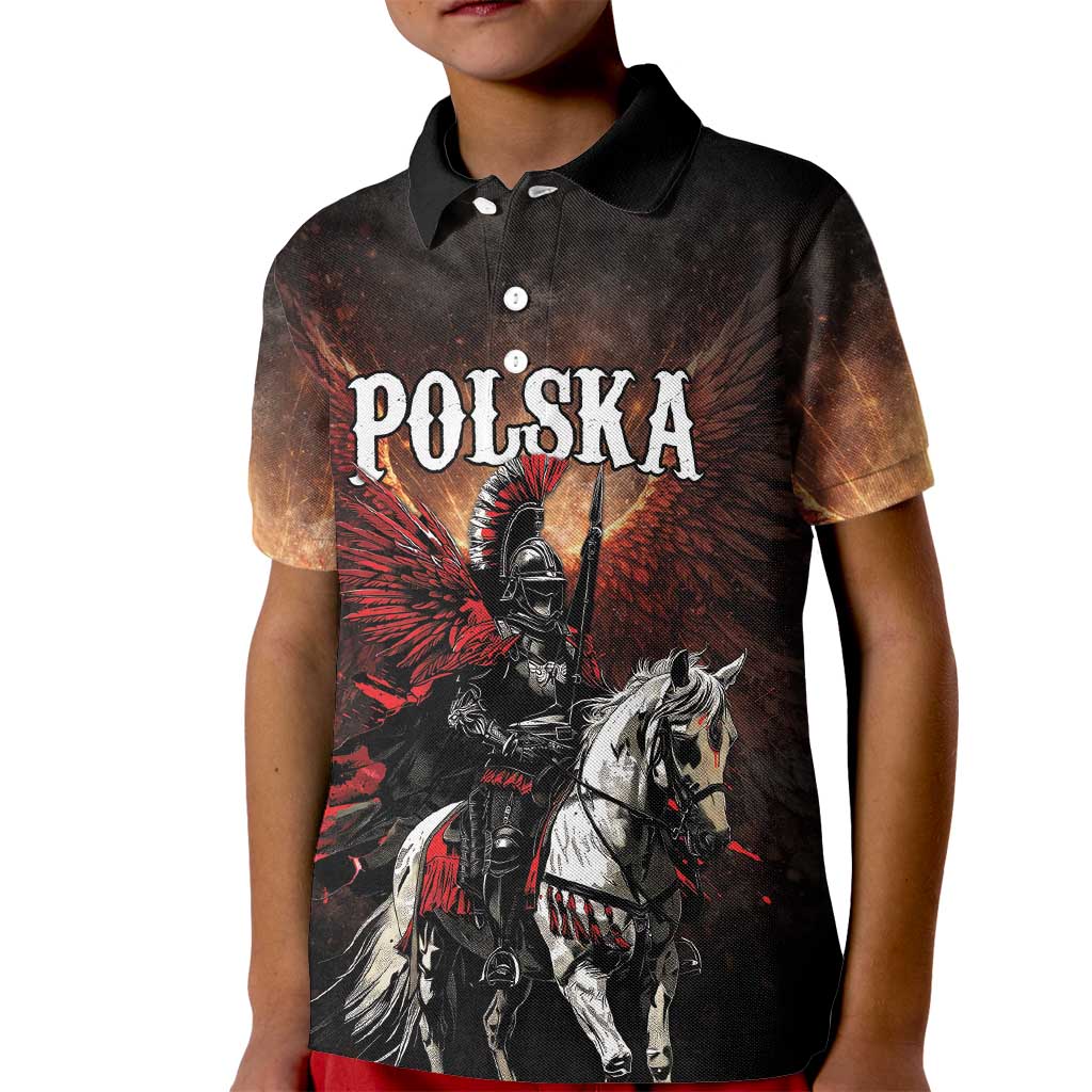 Polish Winged Hussars Kid Polo Shirt Polska Legendary Cavalry Warrior