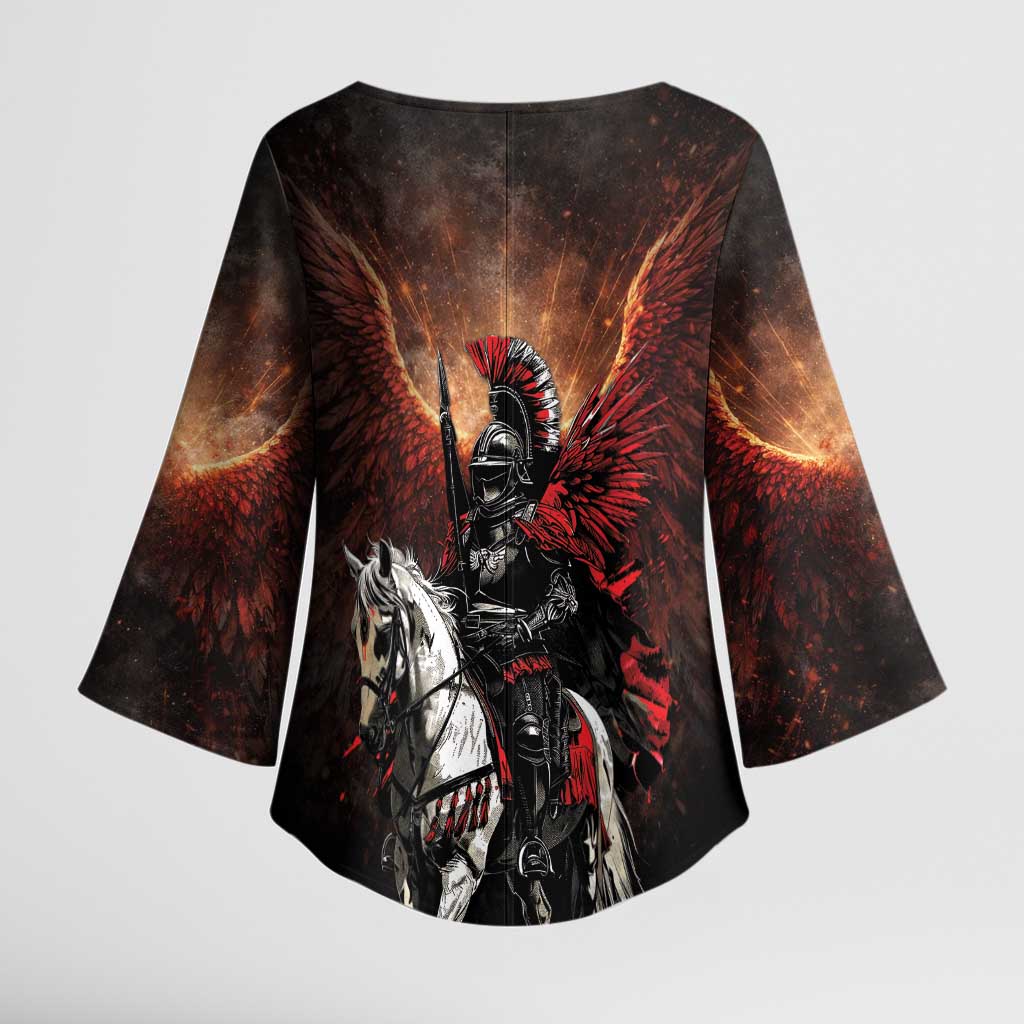 Polish Winged Hussars Kimono Sleeve Blouse Polska Legendary Cavalry Warrior