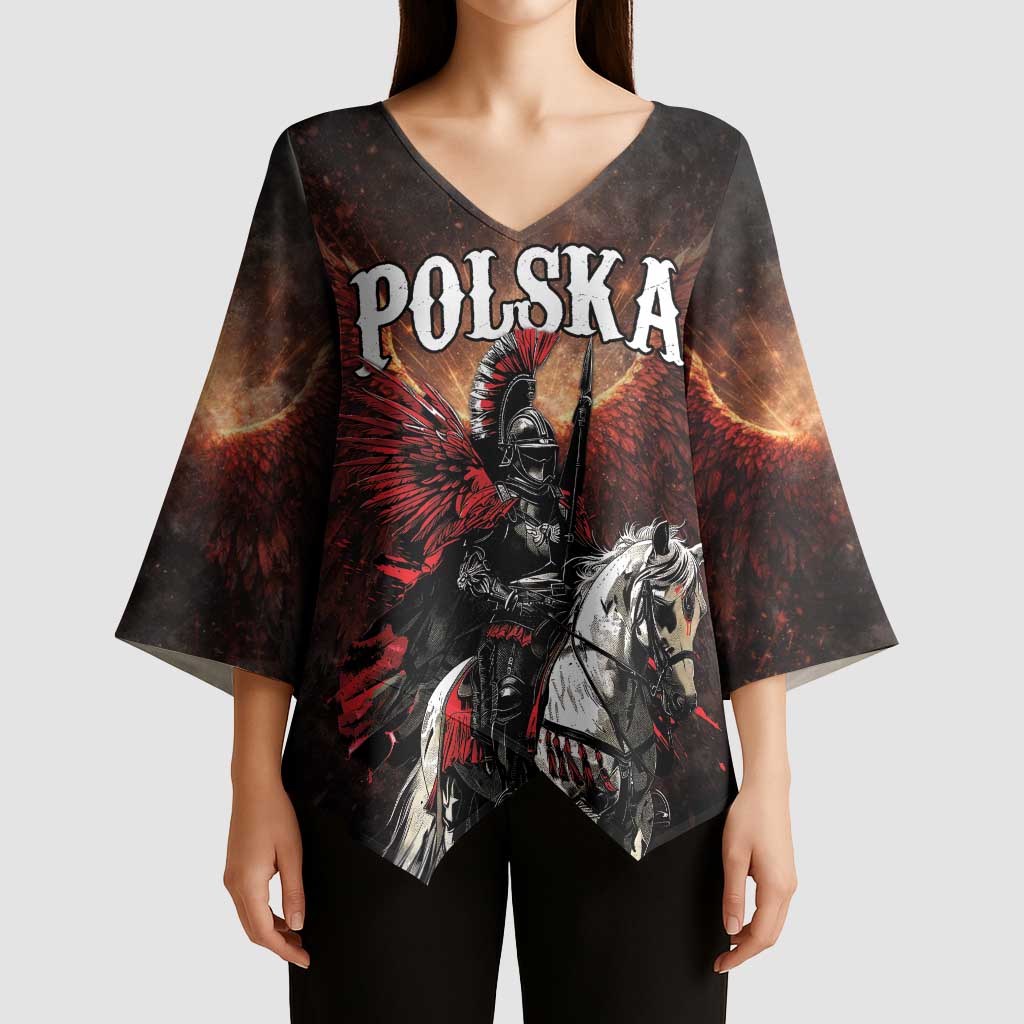 Polish Winged Hussars Kimono Sleeve Blouse Polska Legendary Cavalry Warrior