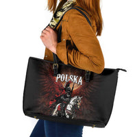 Polish Winged Hussars Leather Tote Bag Polska Legendary Cavalry Warrior