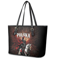 Polish Winged Hussars Leather Tote Bag Polska Legendary Cavalry Warrior