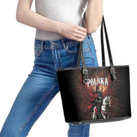 Polish Winged Hussars Leather Tote Bag Polska Legendary Cavalry Warrior
