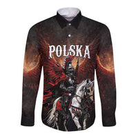 Polish Winged Hussars Long Sleeve Button Shirt Polska Legendary Cavalry Warrior