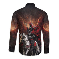 Polish Winged Hussars Long Sleeve Button Shirt Polska Legendary Cavalry Warrior