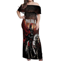 Polish Winged Hussars Off Shoulder Maxi Dress Polska Legendary Cavalry Warrior