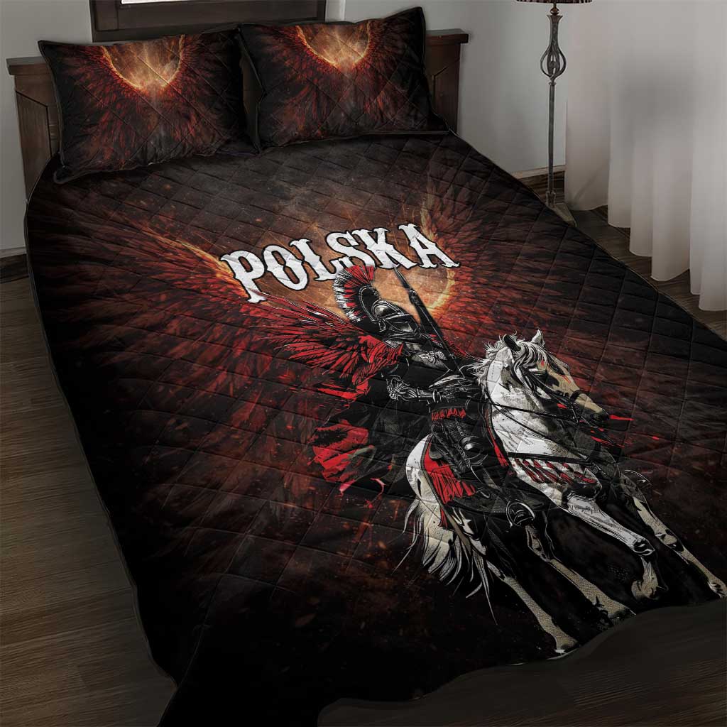Polish Winged Hussars Quilt Bed Set Polska Legendary Cavalry Warrior