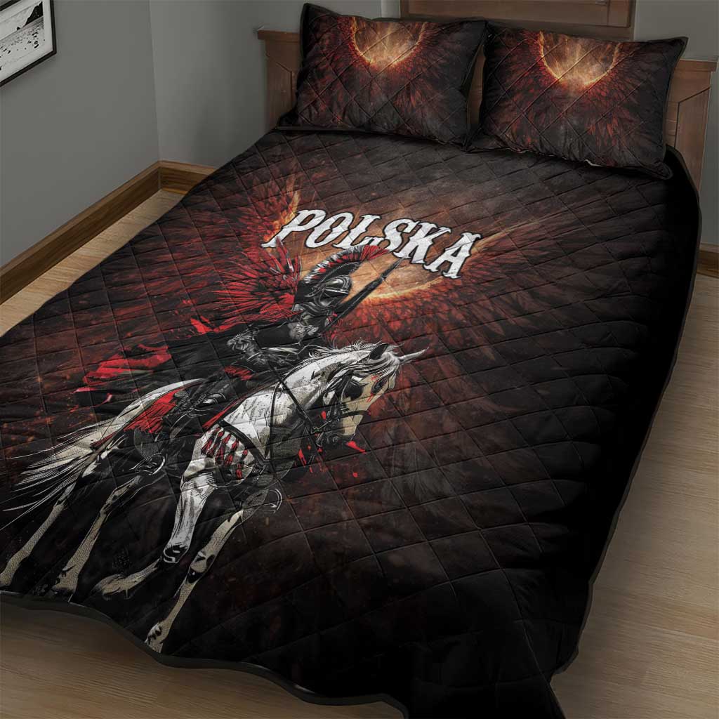 Polish Winged Hussars Quilt Bed Set Polska Legendary Cavalry Warrior