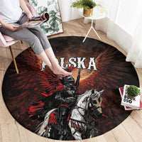 Polish Winged Hussars Round Carpet Polska Legendary Cavalry Warrior