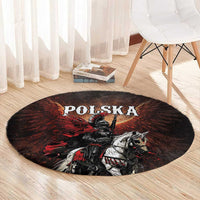 Polish Winged Hussars Round Carpet Polska Legendary Cavalry Warrior