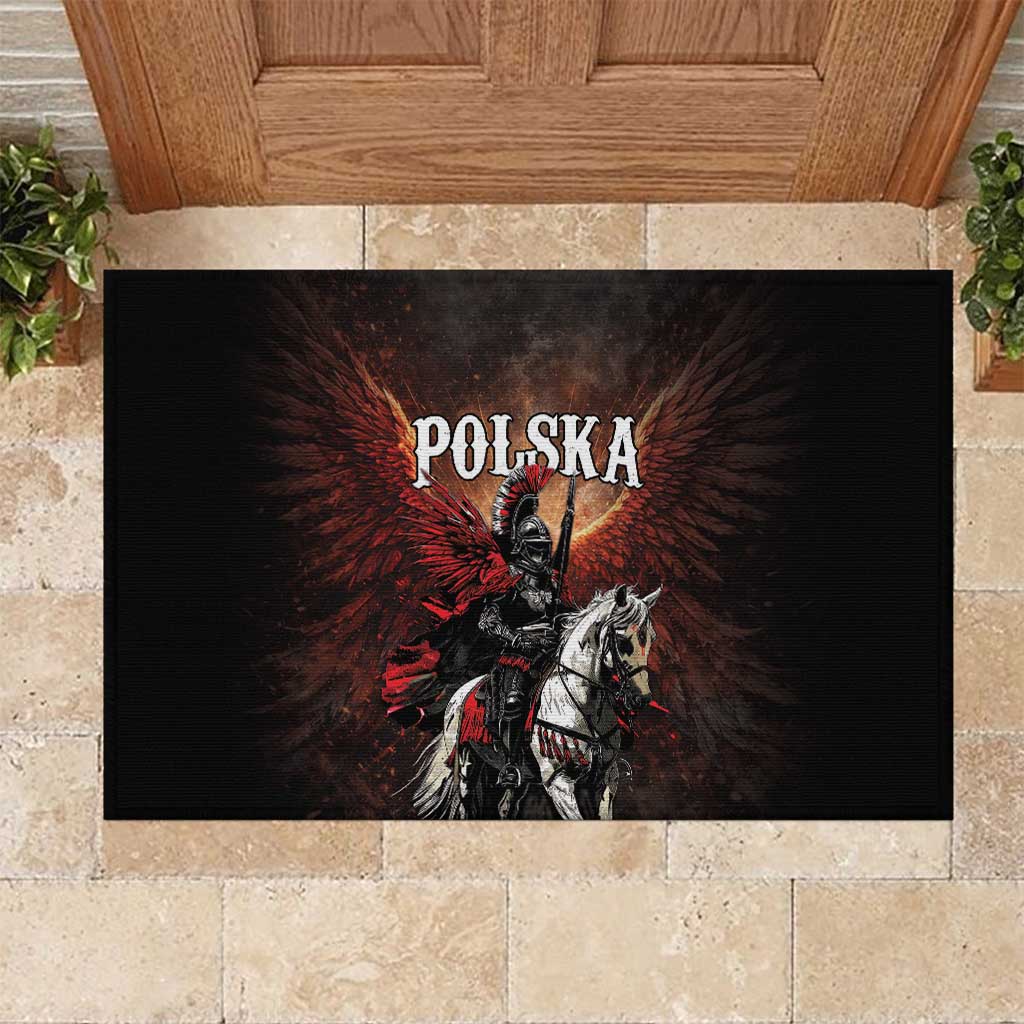Polish Winged Hussars Rubber Doormat Polska Legendary Cavalry Warrior