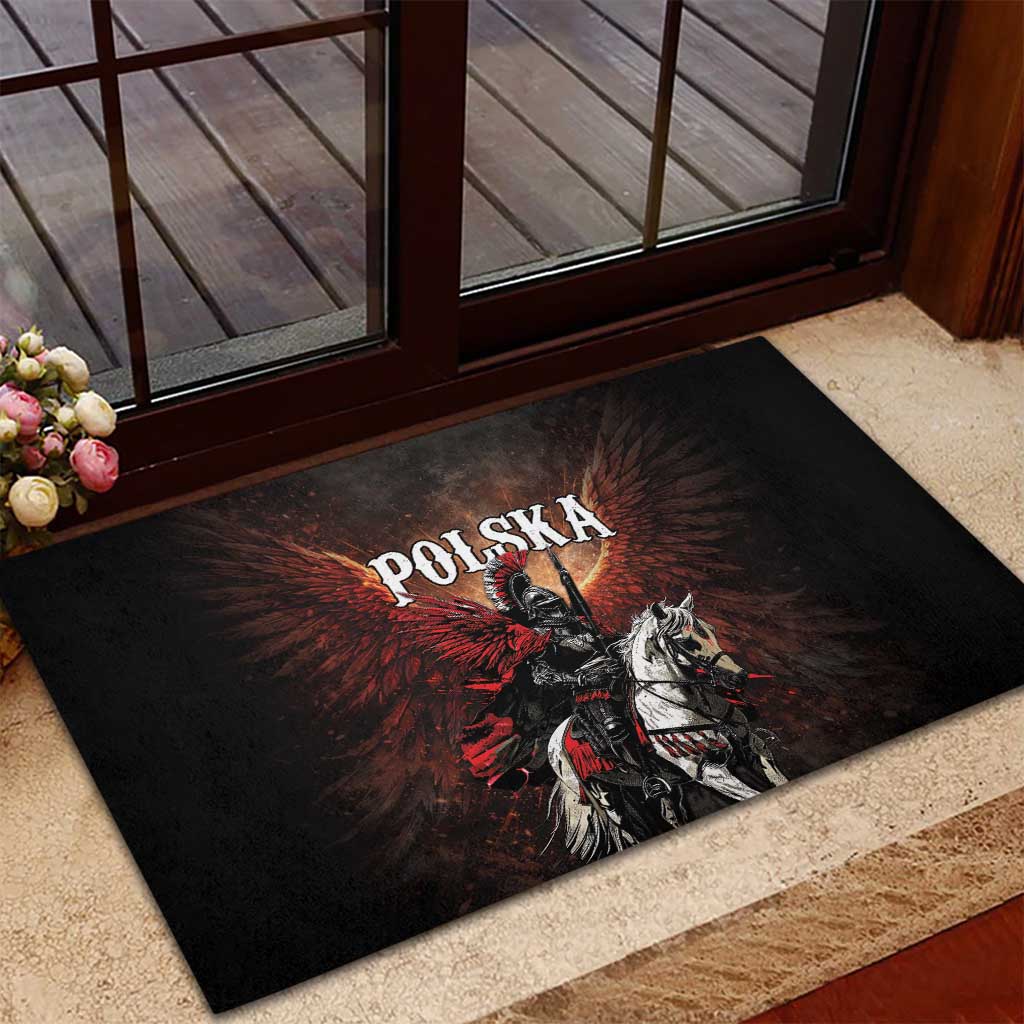 Polish Winged Hussars Rubber Doormat Polska Legendary Cavalry Warrior