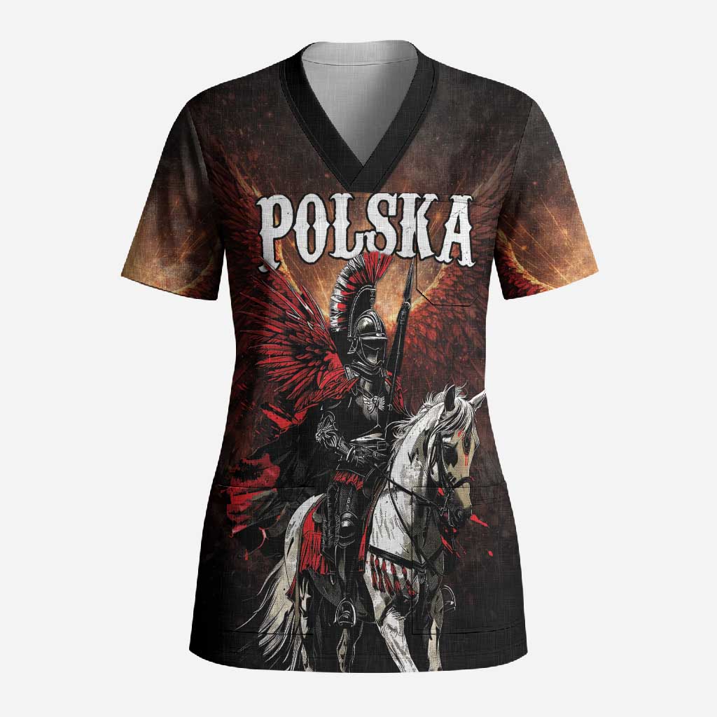 Polish Winged Hussars Scrub Top Polska Legendary Cavalry Warrior