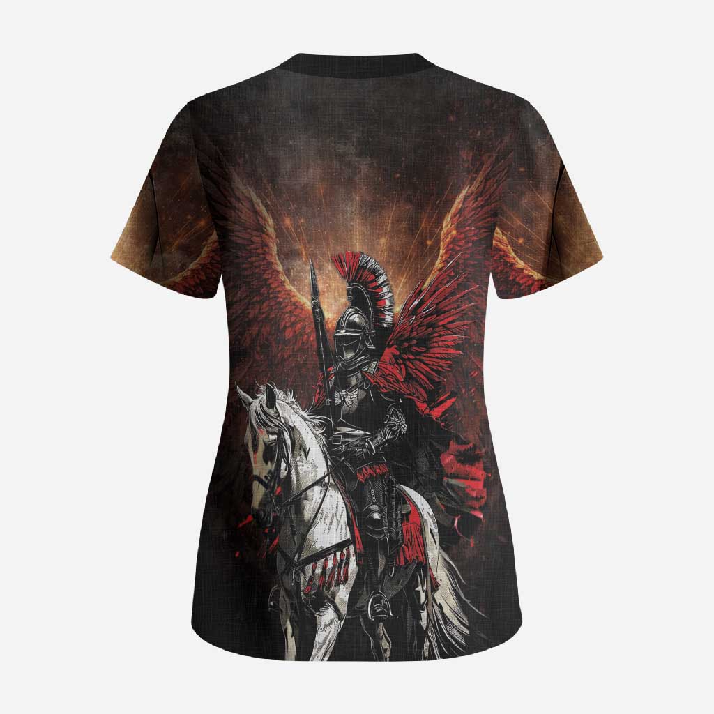 Polish Winged Hussars Scrub Top Polska Legendary Cavalry Warrior