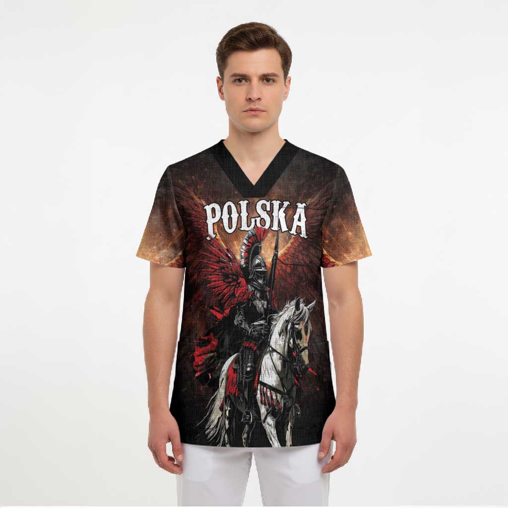Polish Winged Hussars Scrub Top Polska Legendary Cavalry Warrior
