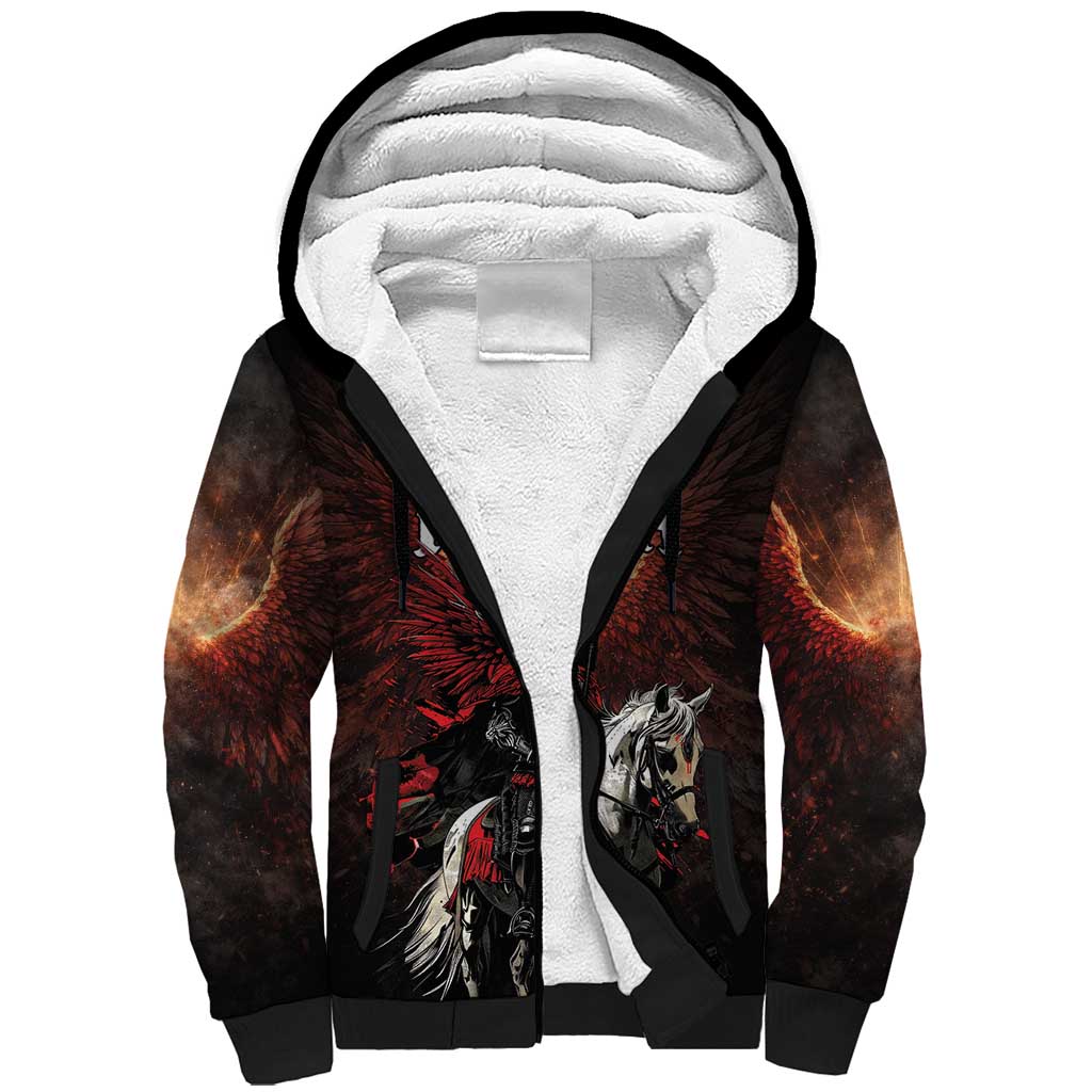 Polish Winged Hussars Sherpa Hoodie Polska Legendary Cavalry Warrior