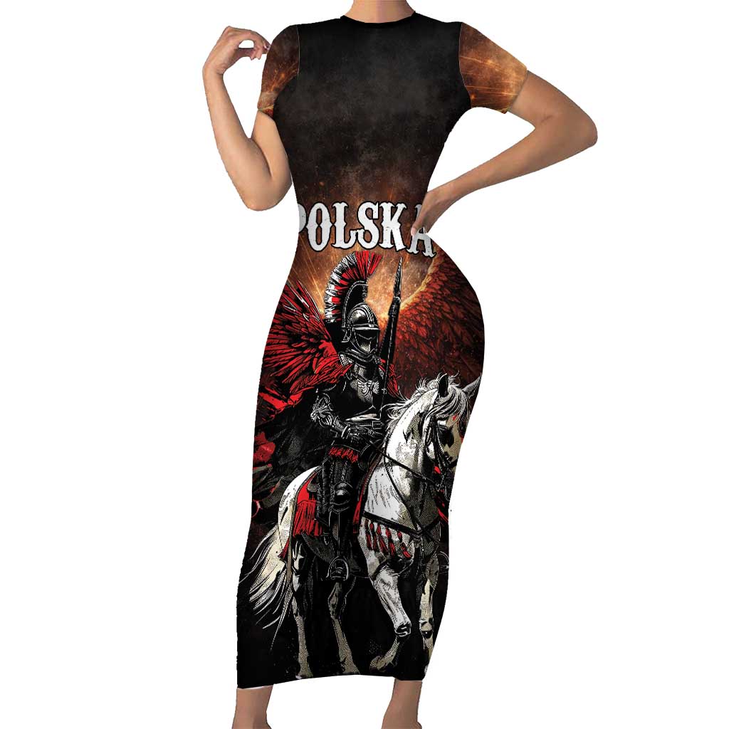 Polish Winged Hussars Short Sleeve Bodycon Dress Polska Legendary Cavalry Warrior