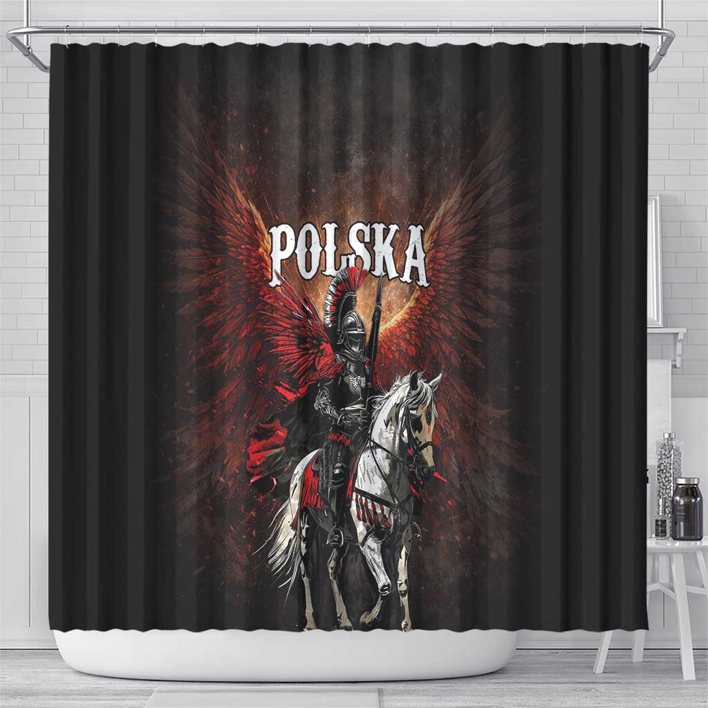 Polish Winged Hussars Shower Curtain Polska Legendary Cavalry Warrior